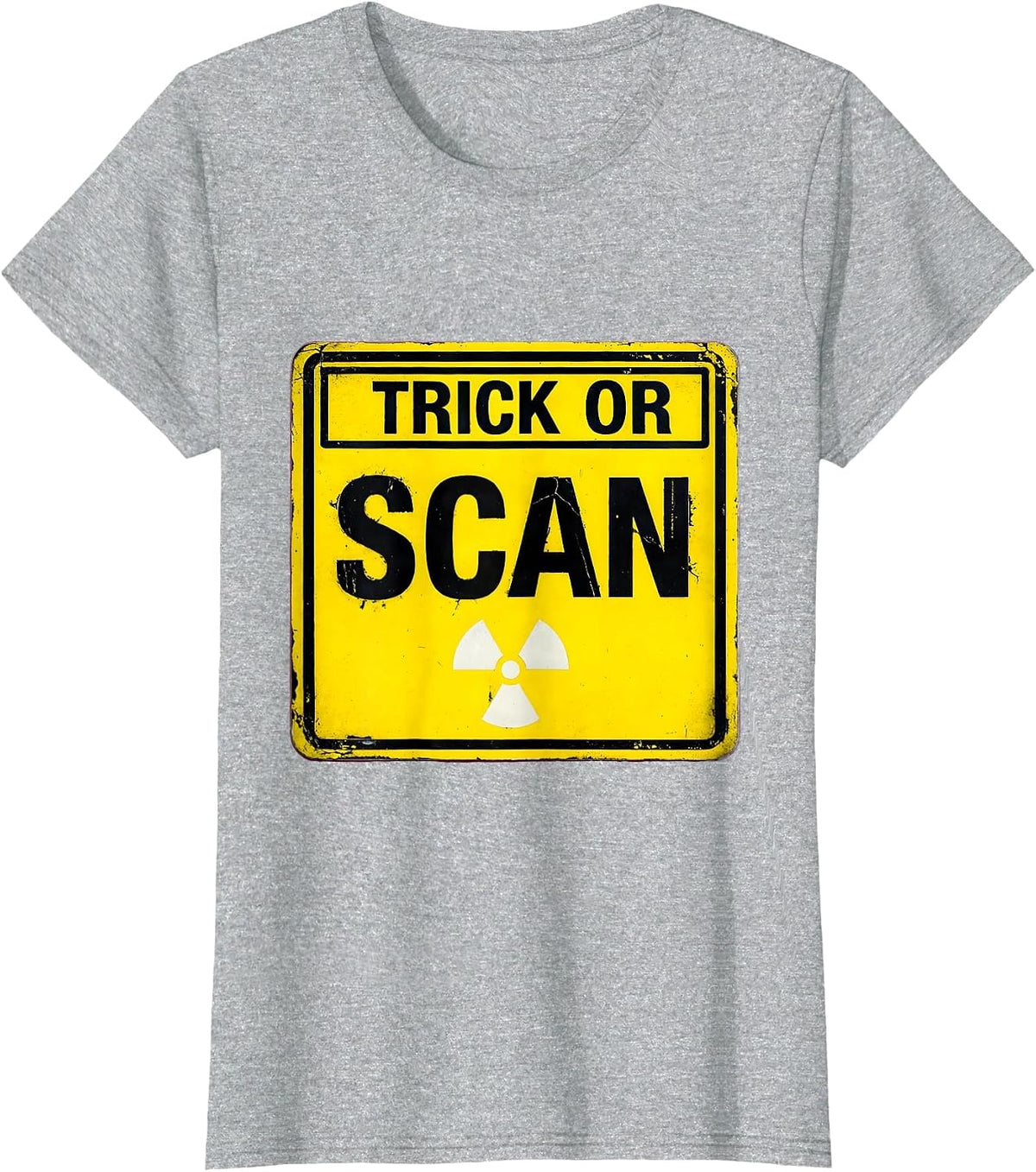 Women's Trick Or Scan Radiology Tech Halloween Workplace Humor T-Shirt - Heather Grey