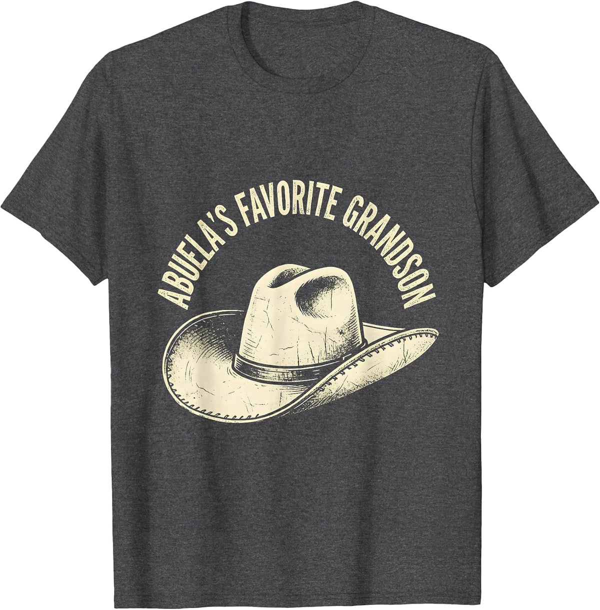 Abuela's Favorite Grandson Mexican Heritage Design T-Shirt - Dark Heather Grey