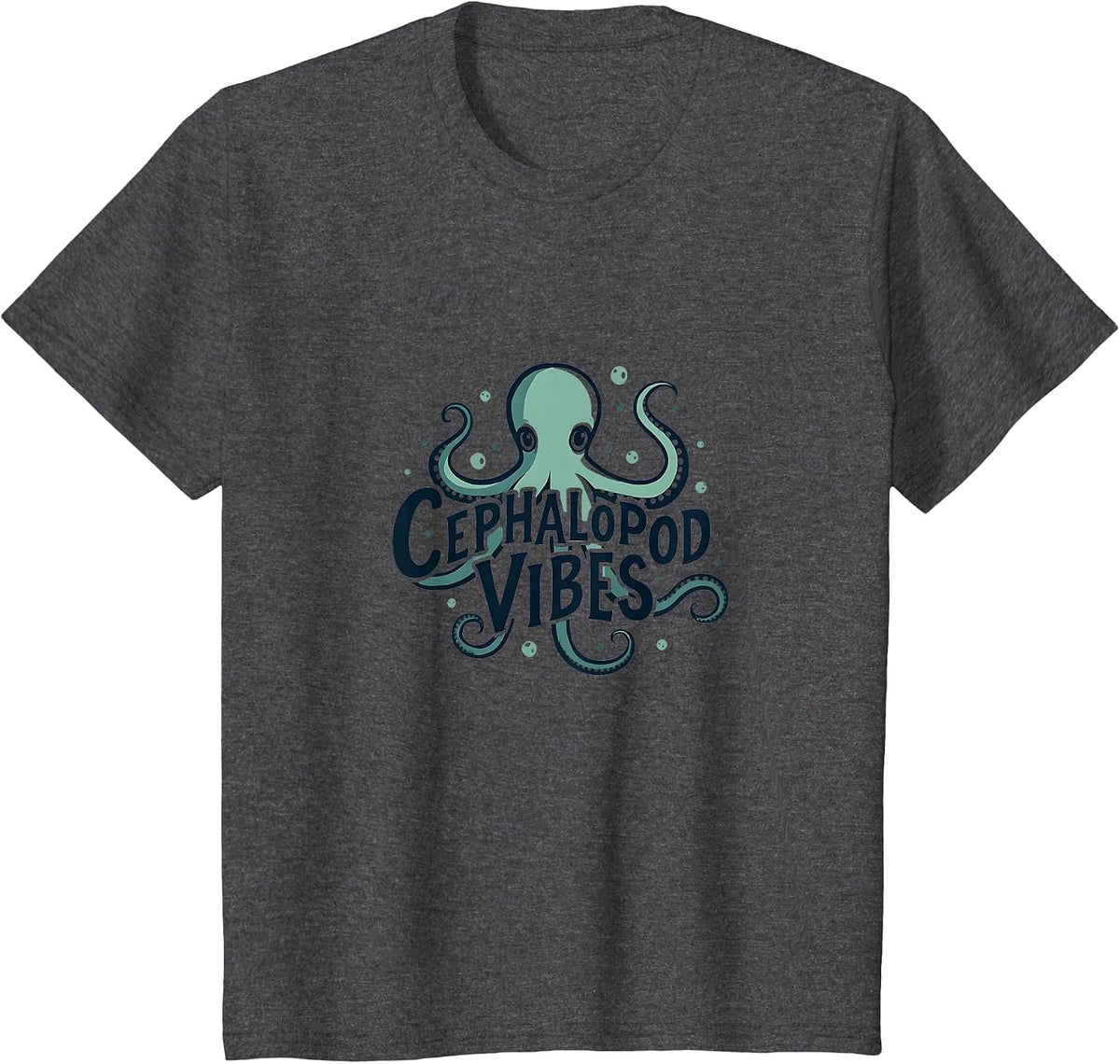 Octopus Cephalopod Vibes | Ocean Lover Gift T-Shirt - Dark Heather Grey