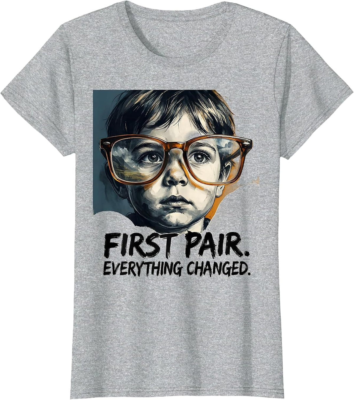 First Pair Everything Changed Playful Optometrist Eye-Care T-Shirt - Heather Grey