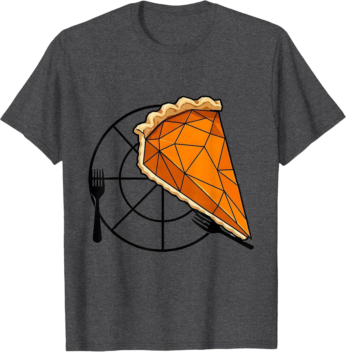 Pumpkin Pie Chart Funny Thanksgiving Food Humor T-Shirt - Dark Heather Grey