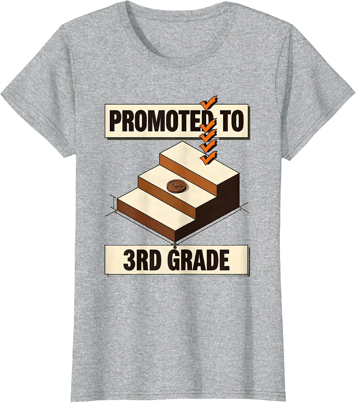 PROMOTED TO 3RD GRADE Camo Third Grade Boy Back To School T-Shirt - Heather Grey