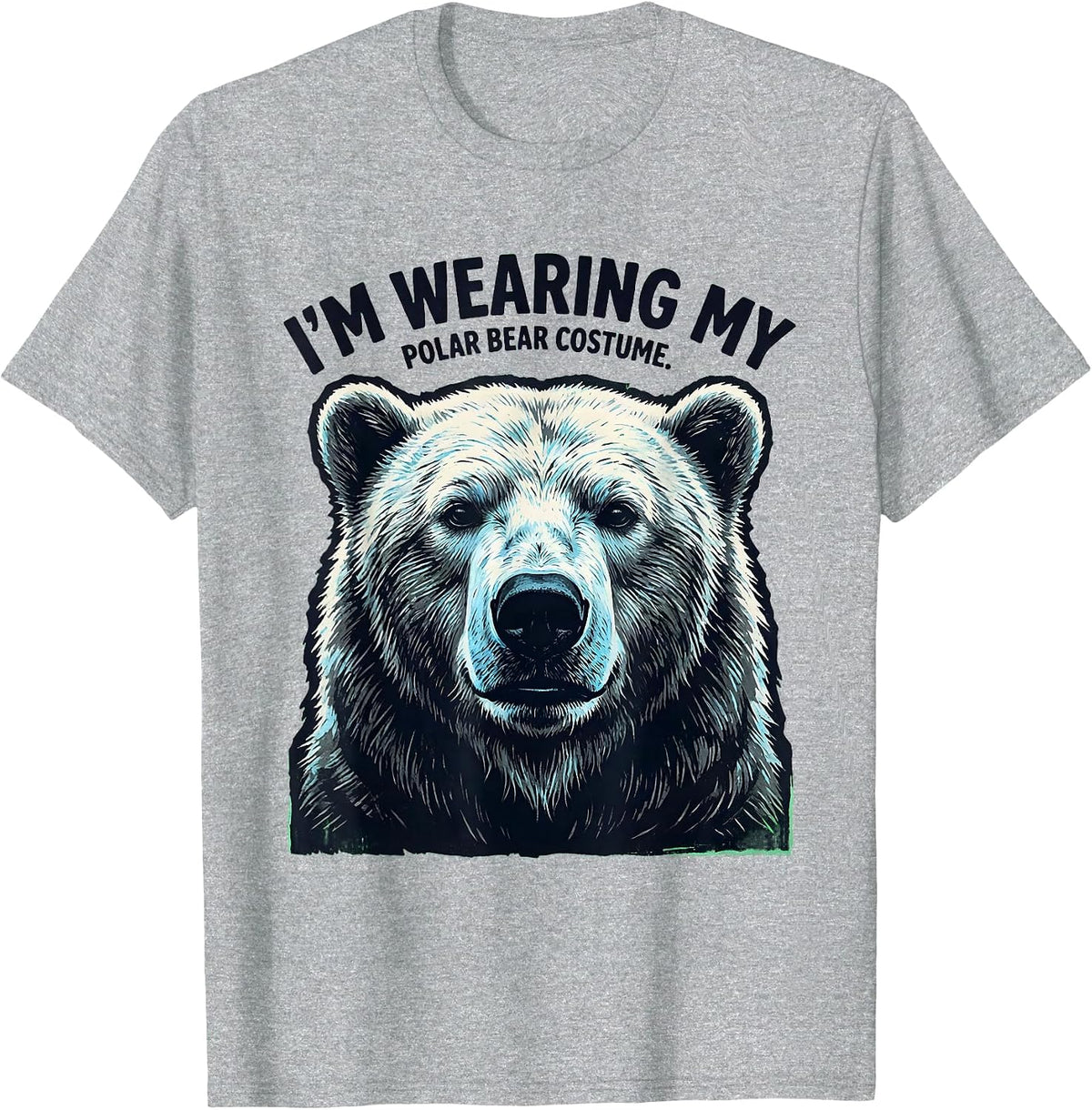 Men's I'm Wearing My Polar Bear Costume Funny Halloween Animal T-Shirt - Heather Grey