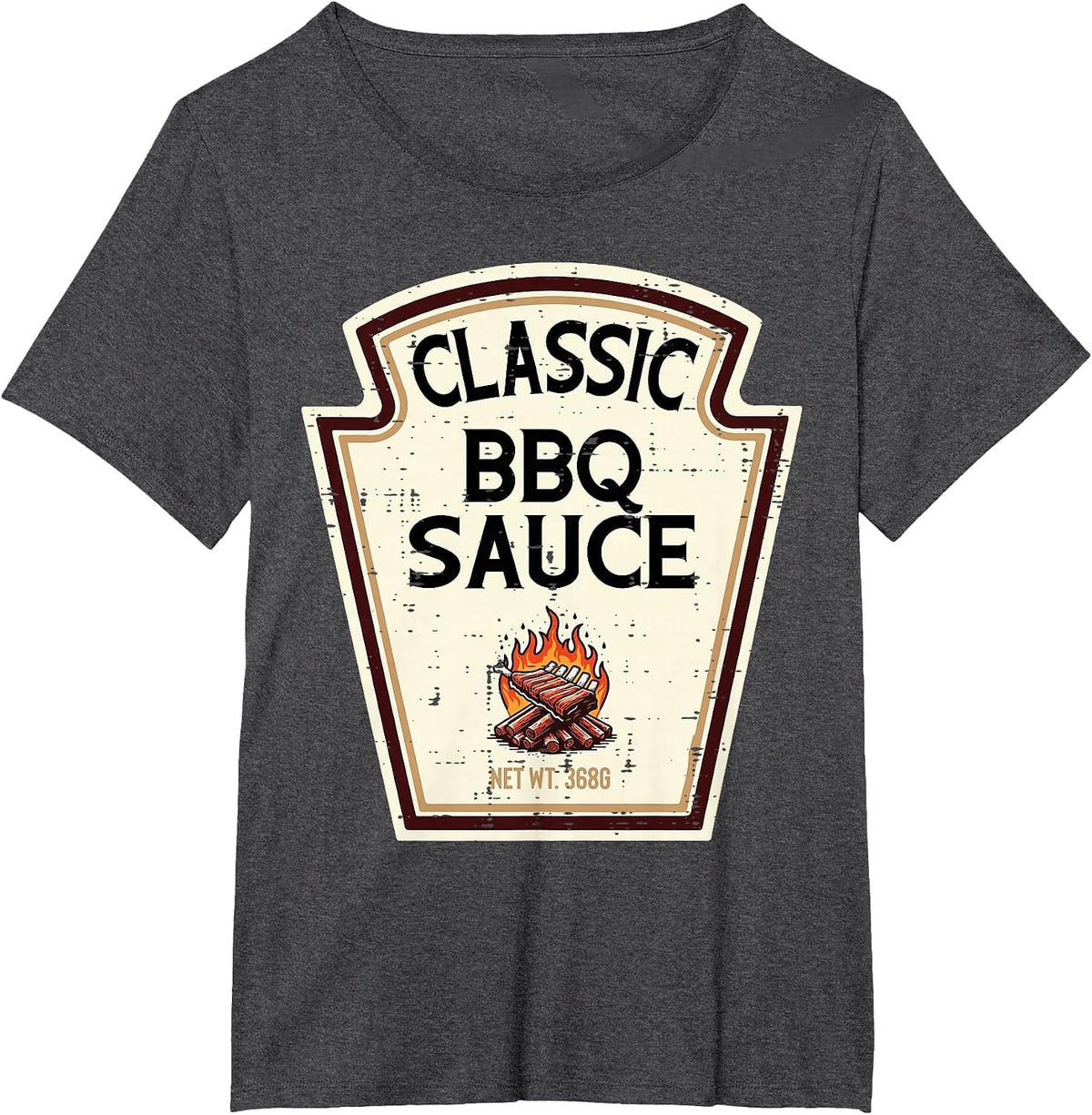 Halloween Classic BBQ Sauce Funny Food Costume Men Women Kid T-Shirt - Dark Heather Grey