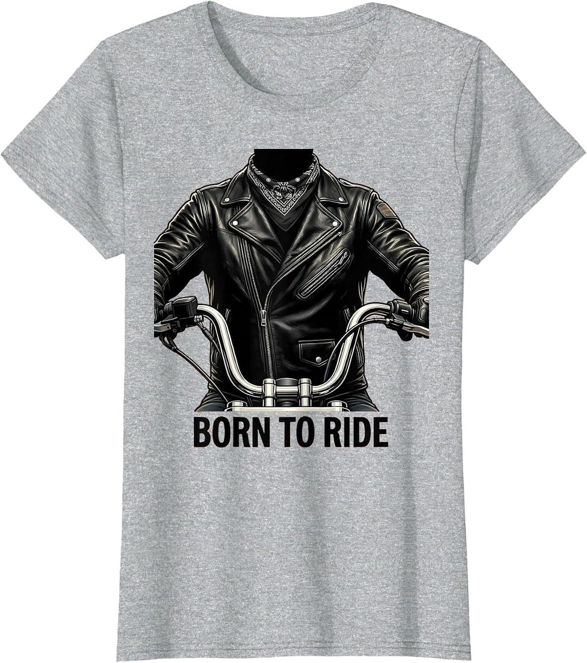 Born to Ride Bike Cycling Graphic Design T-Shirt - Heather Grey