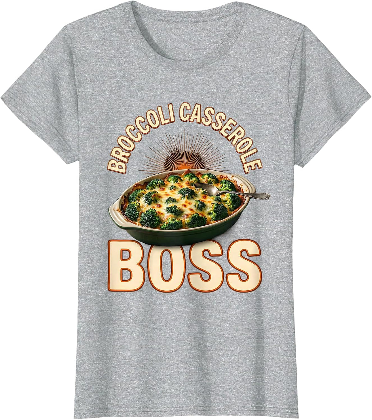 Broccoli Casserole Boss Bootleg 90's Rap Rock Vintage Funny T-Shirt - Heather Grey