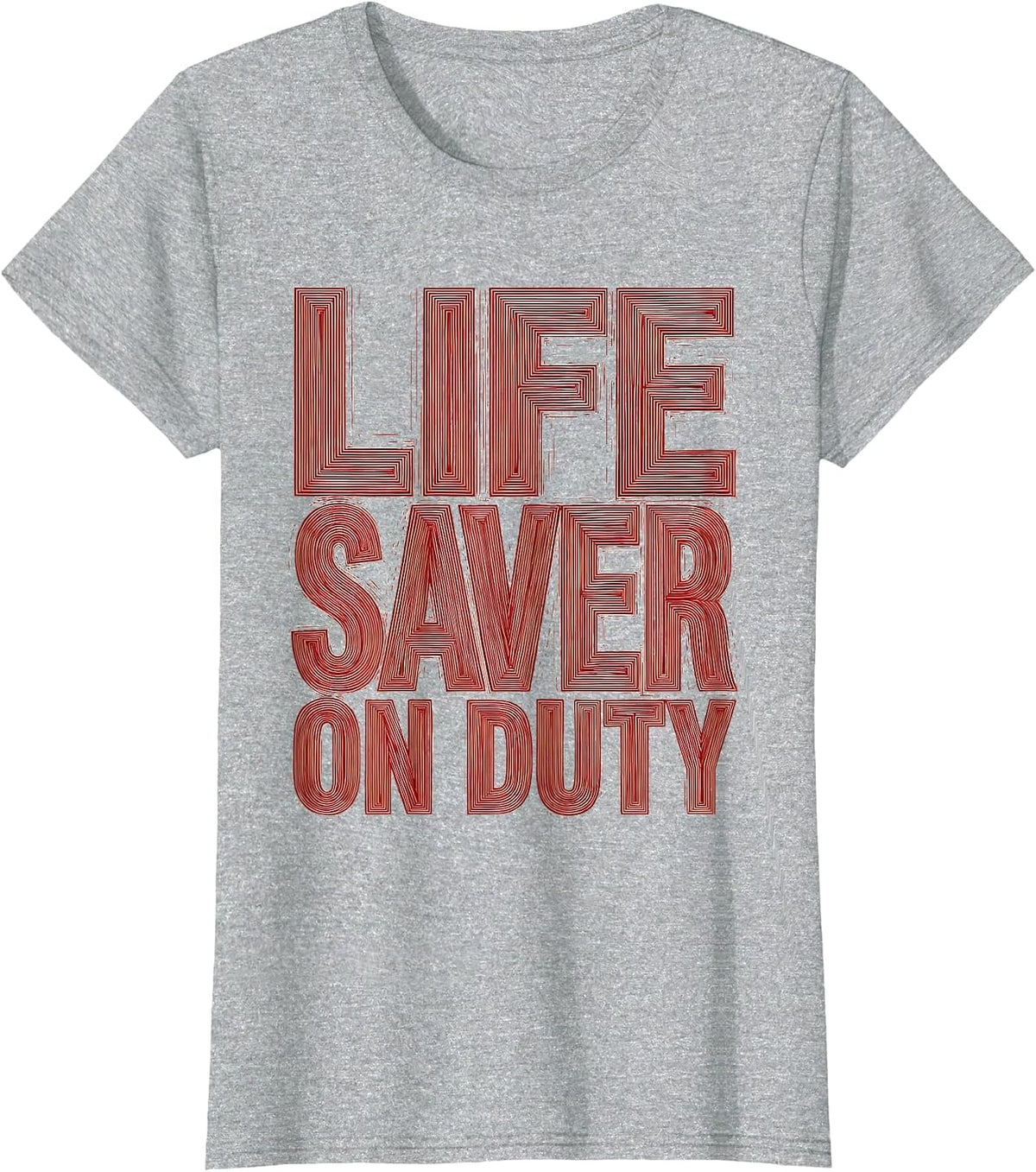 Life Saver On Duty EMT Graphic Design T-Shirt - Heather Grey