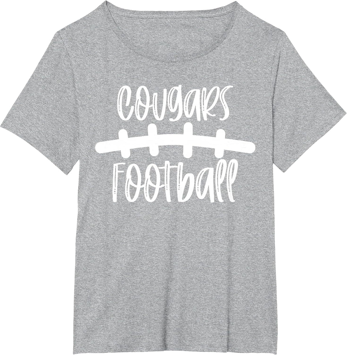 Cougars Football School Spirit Team Mascot Game Night T-Shirt - Heather Grey