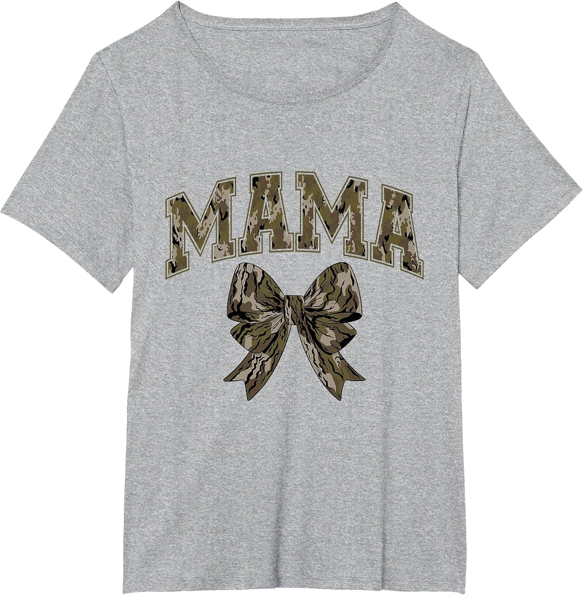Coquette Camo Bow Mama Camouflage Mom Hunting Duck Hunter T-Shirt - Heather Grey