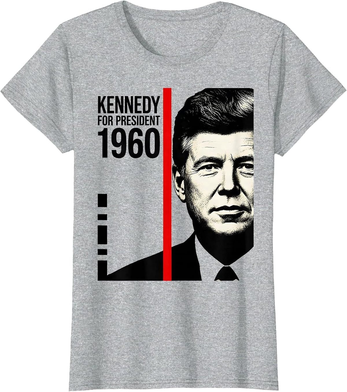 Kennedy For President 1960 Retro Patriotic Political T-Shirt - Heather Grey