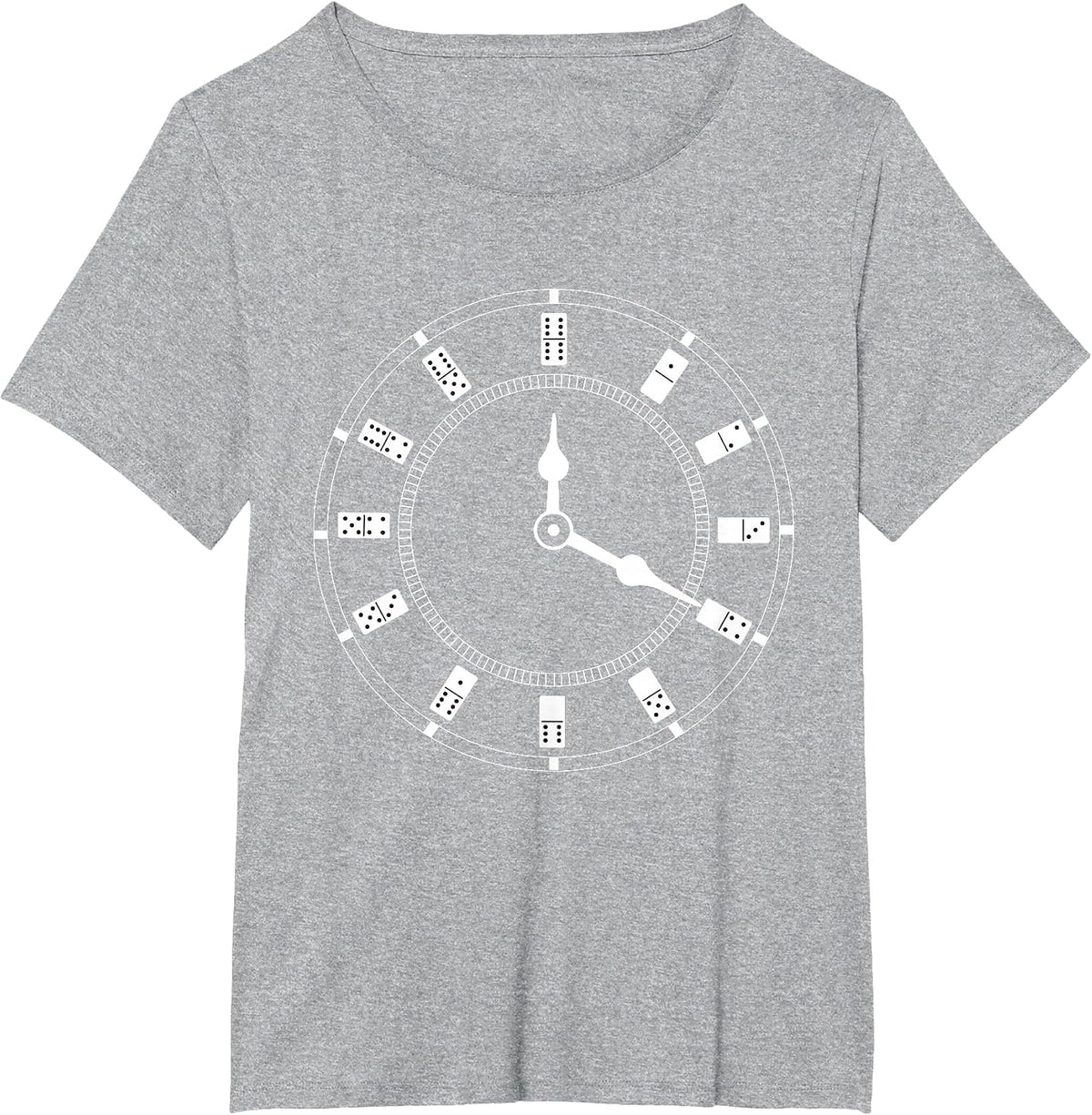 Domino Fan Clock Domino Player Tile Board Game Friend T-Shirt - Heather Grey