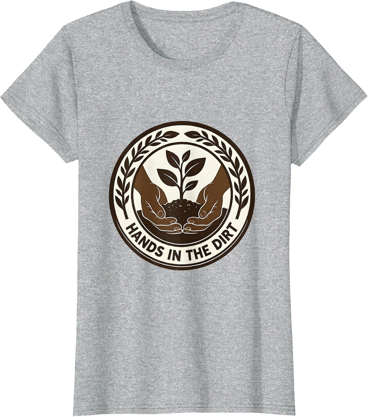 Hands in the Dirt Grow a Garden Design T-Shirt - Heather Grey