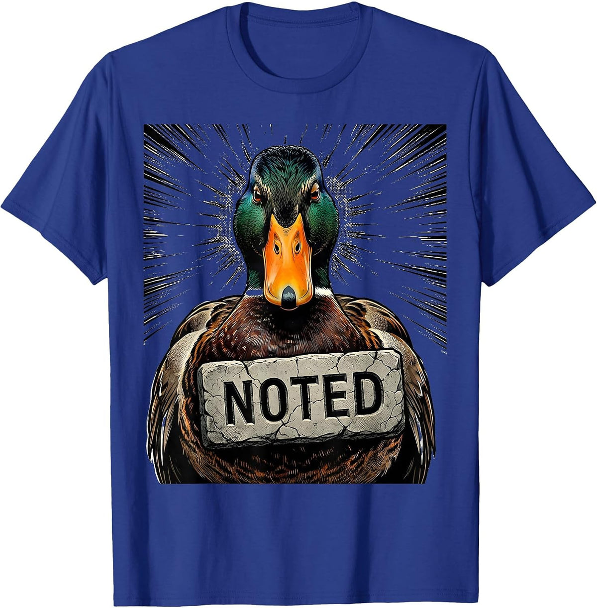 Noted Comic Book Duck Humor Novelty Gift for Teens and Kids T-Shirt - Royal Blue