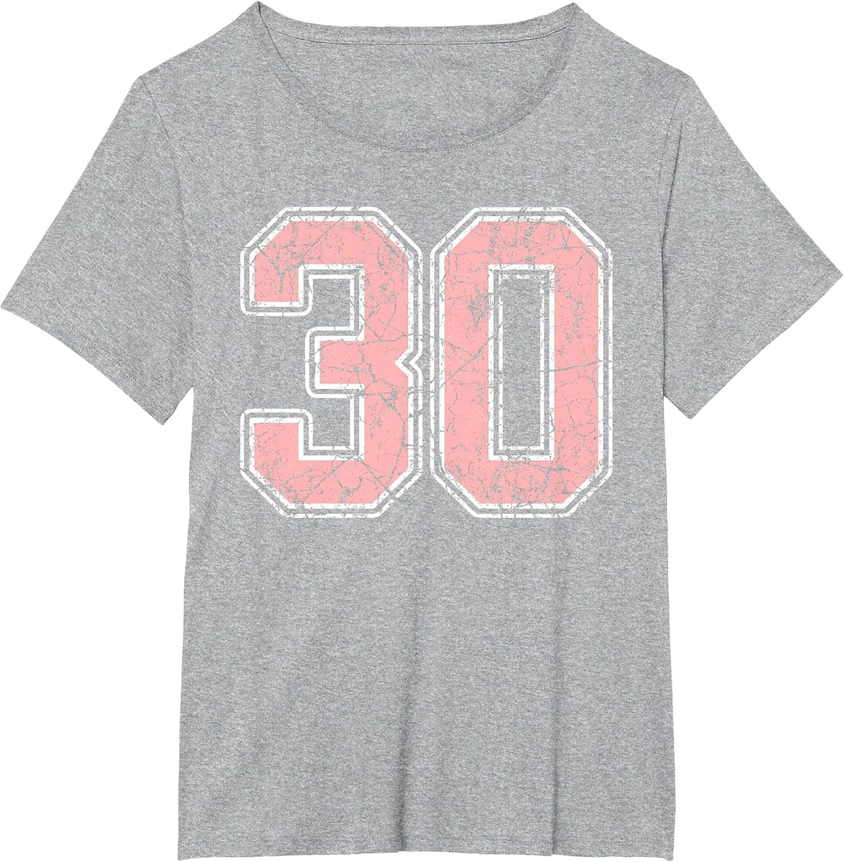 Pink and White Number 30 Jersey Player Uniform #30 Fan T-Shirt - Heather Grey