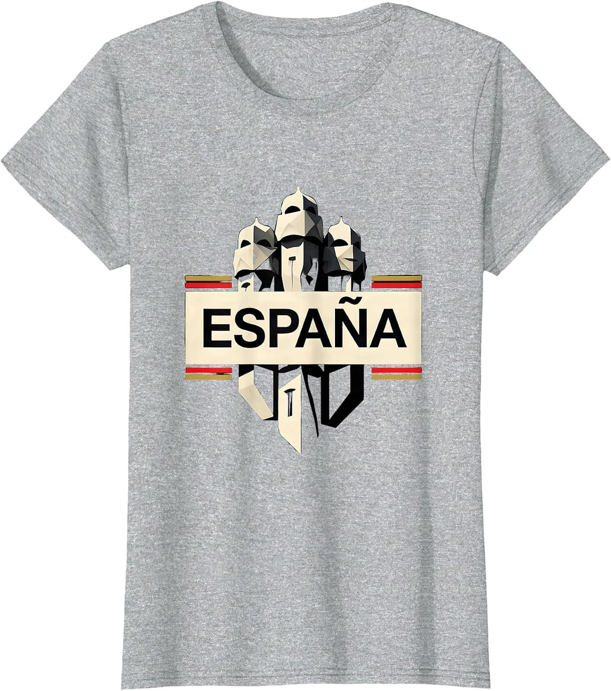 Women's España Geometric Spanish Heritage National Pride Souvenir T-Shirt - Heather Grey