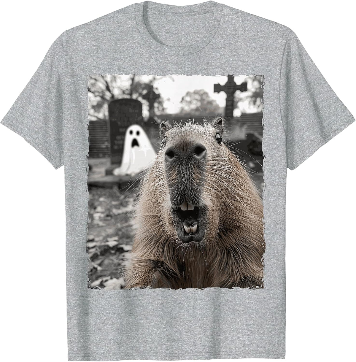 Funny Capybara Halloween Costume T-Shirt - Heather Grey