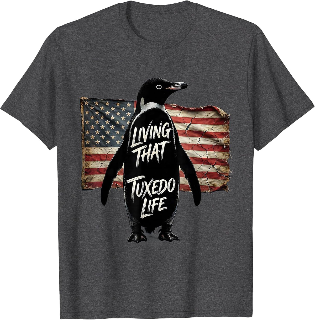 Living That Tuxedo Life Formal Style Design T-Shirt - Dark Heather Grey