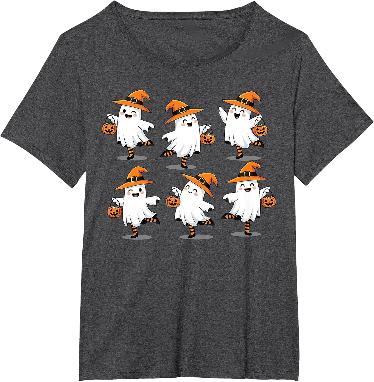 Halloween Ballet Ghost Ballet Dancer Spooky Dance Teacher T-Shirt - Dark Heather Grey