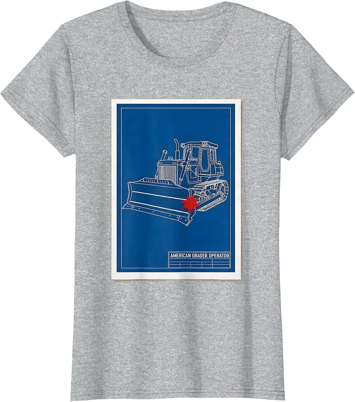 American Grader Operator Patriotic Vehicle Operator Trade T-Shirt - Heather Grey