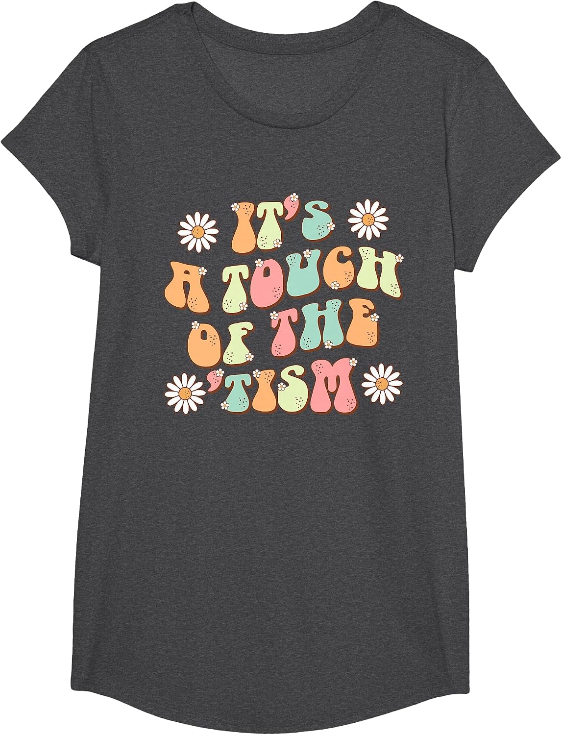 It's A Touch of The 'Tism Autism Awareness Neurodiversity T-Shirt - Girls Dark Heather Grey