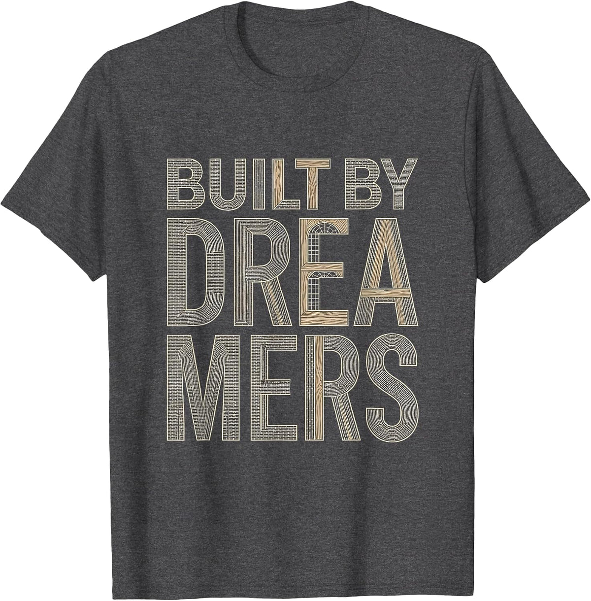 Men's Reveur House Built by Dreamers Graphic Design T-Shirt - Dark Heather Grey