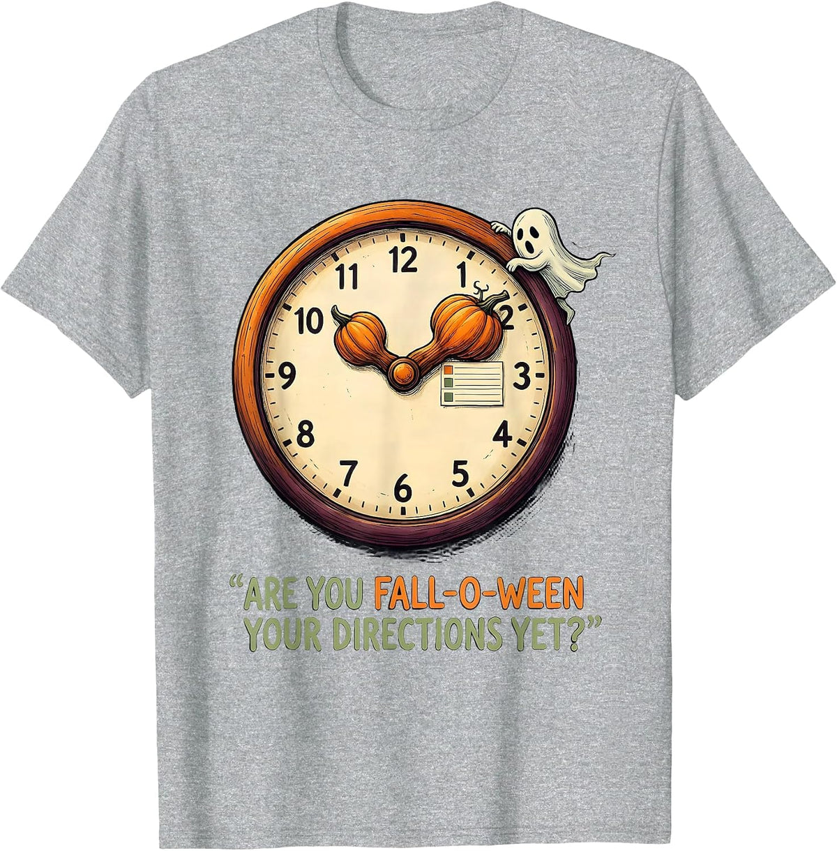 Men's Are You Fall-O-Ween Your Directions Yet? Teacher Halloween T-Shirt - Heather Grey