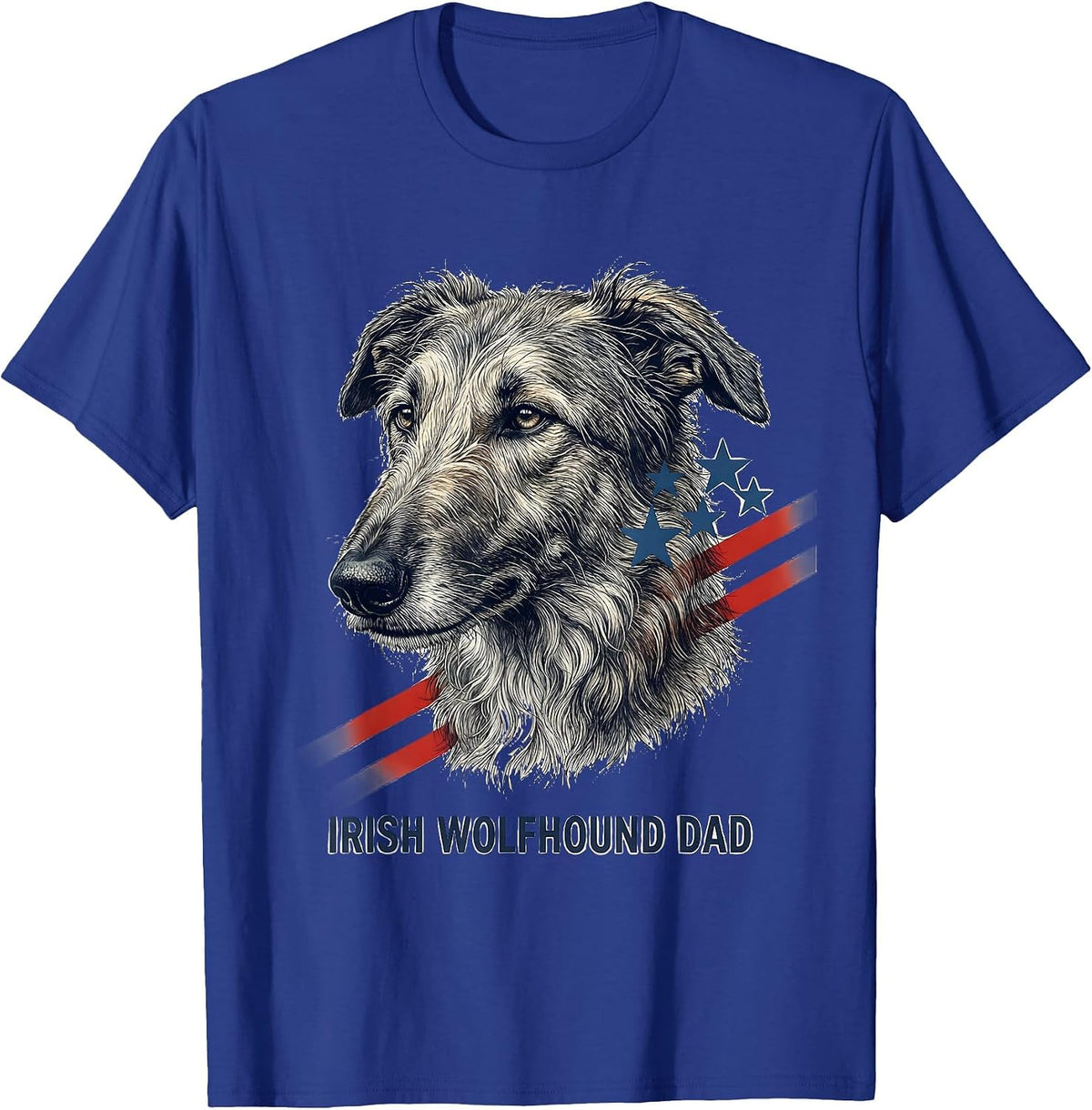 Irish Wolfhound Dad Patriotic Dog Breed Pride 4th Of July T-Shirt - Royal Blue