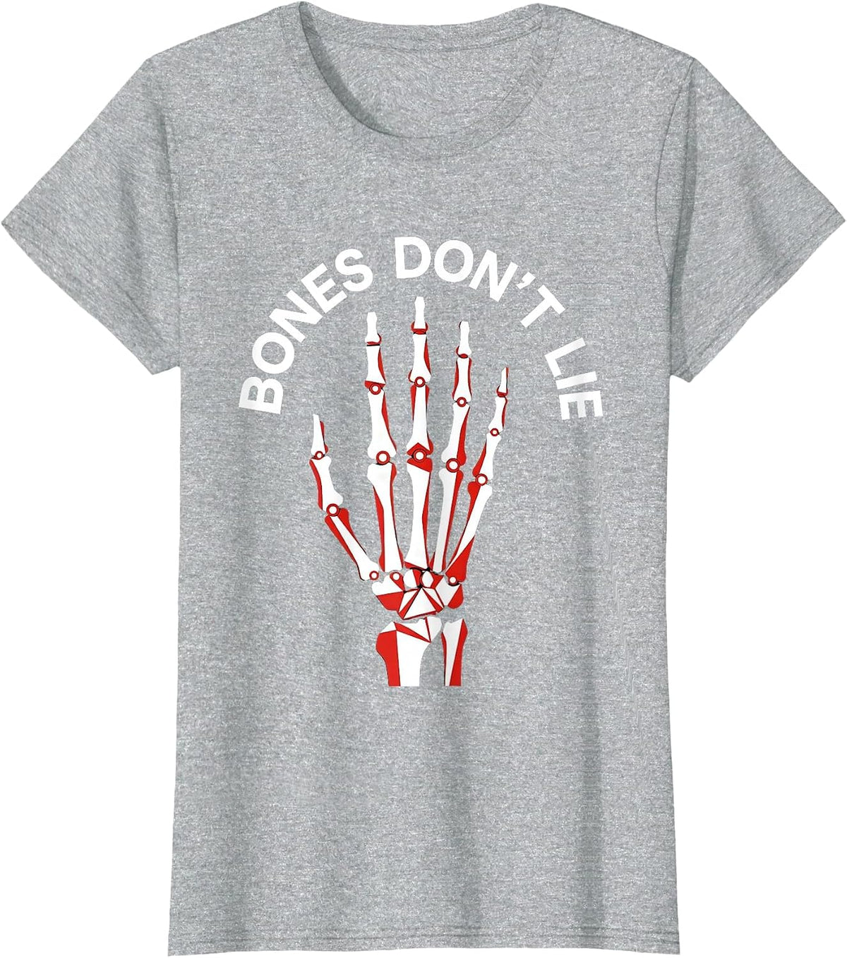 Bones Don't Lie Radiology Design T-Shirt - Heather Grey