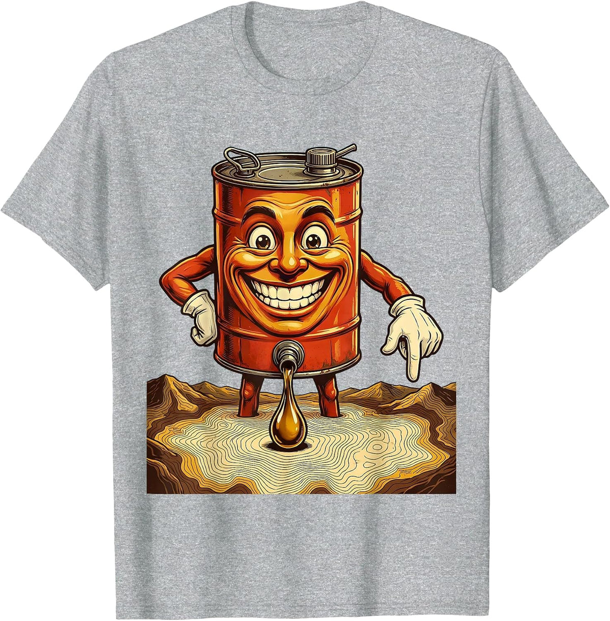 Men's Valley Forge Automotive Oil Can Map Graphic T-Shirt - Heather Grey