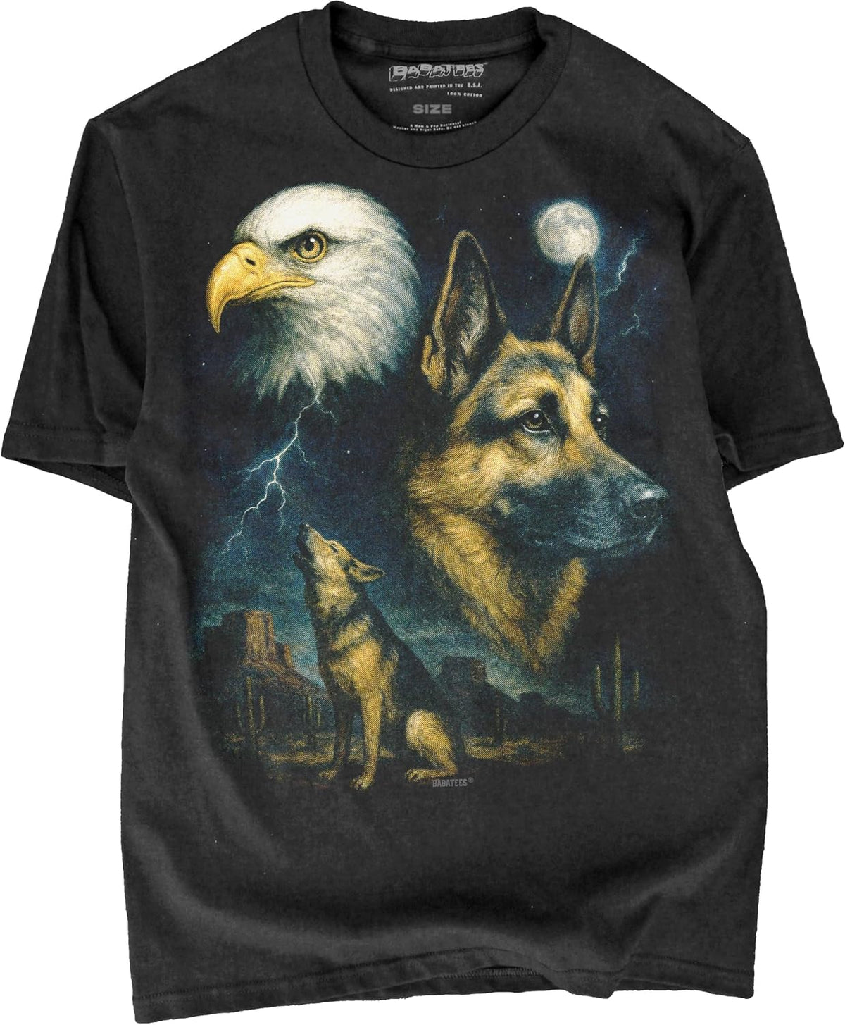 Majestic Dog Artwork Premium Black T-Shirt for Men & Women - German Shepherd