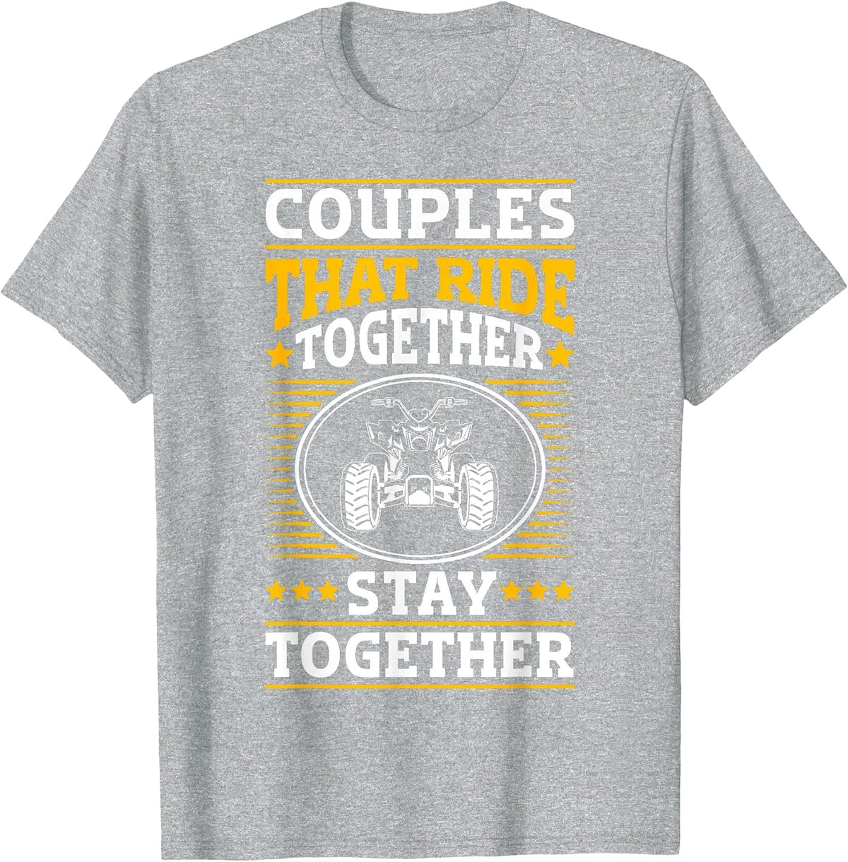 ATV Quad Biker Quad Bike Vintage Couples Driving T-Shirt - Heather Grey