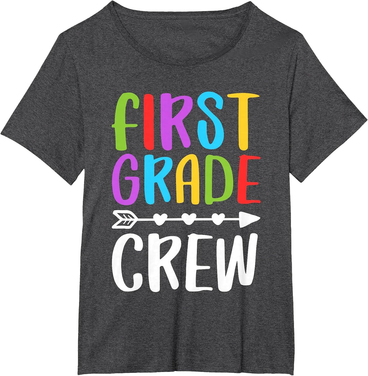 First Grade Crew Shirt 1st Grade Boy Girl Student Teacher T-Shirt - Dark Heather Grey
