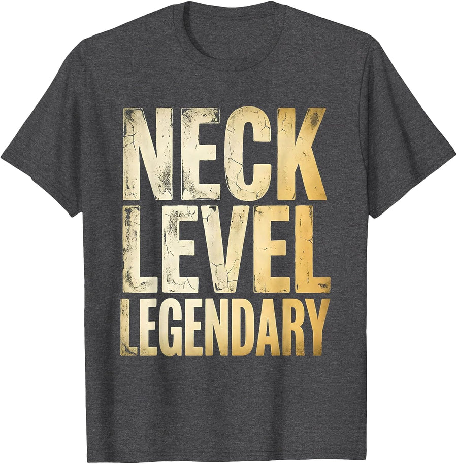 Men's Neck Level Legendary Funny Giraffe Design T-Shirt - Dark Heather Grey