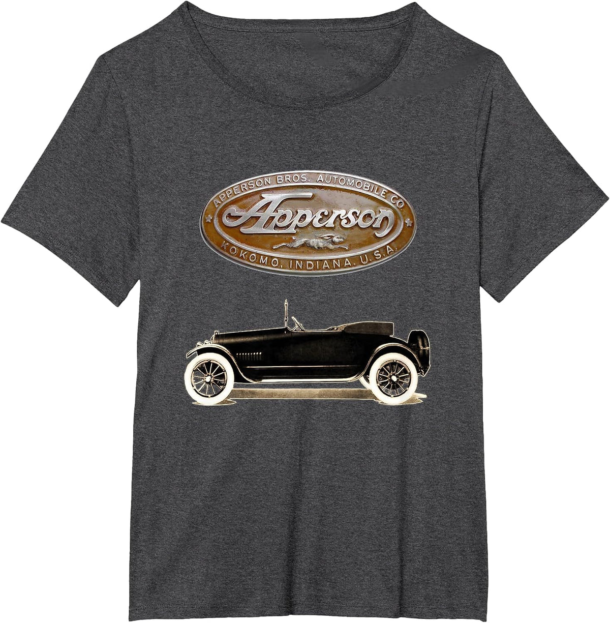 Antique Car 1915 Apperson Bros. Jack Rabbit T-Shirt - Dark Heather Grey