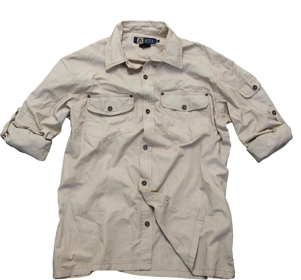 Kakadu Australia Men's Concord Long Sleeve Shirt, Breathable with Roll-Up Sleeve - Bone