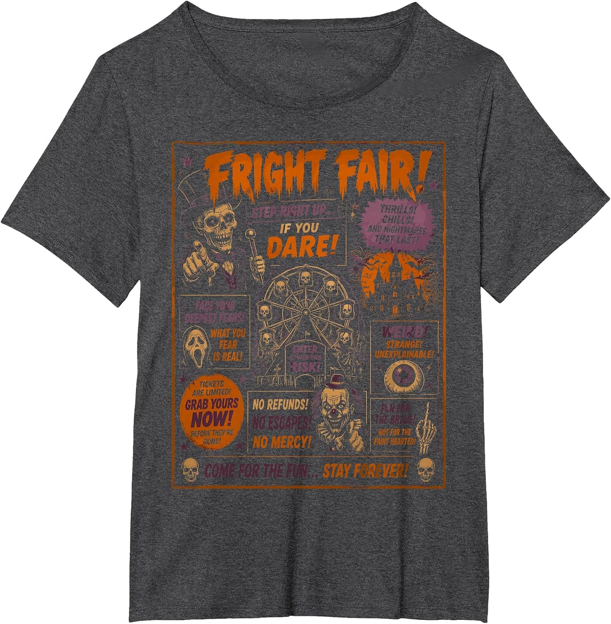 Halloween Vintage Horrorfest Poster Party Halloween T-Shirt - Dark Heather Grey