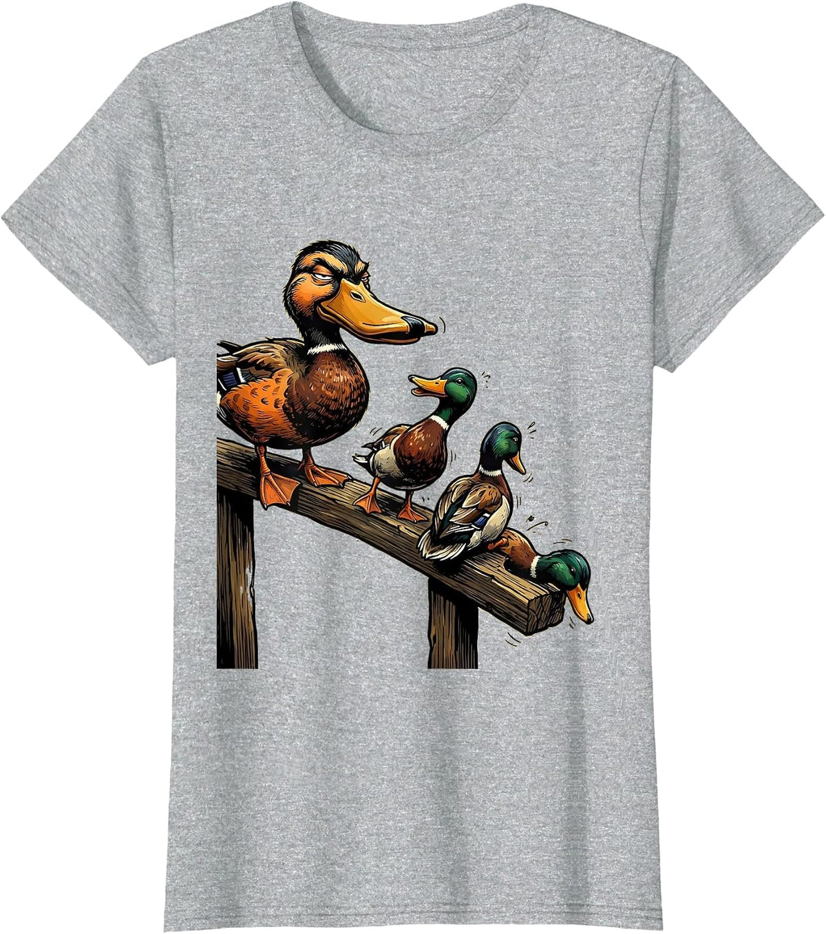 Unsorted Duck Decoy Cartoon Funny Novelty Gift T-Shirt - Heather Grey
