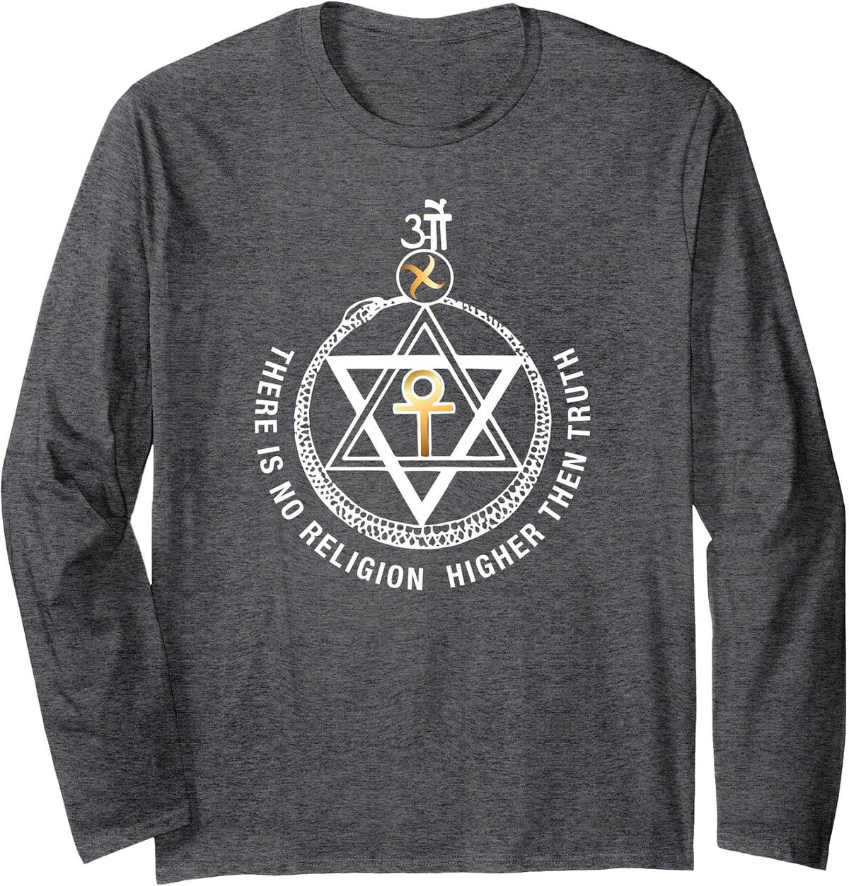 Theosophical Society Seal ~ Theosophy Society Long Sleeve T-Shirt - Adult Unisex Dark Heather Grey