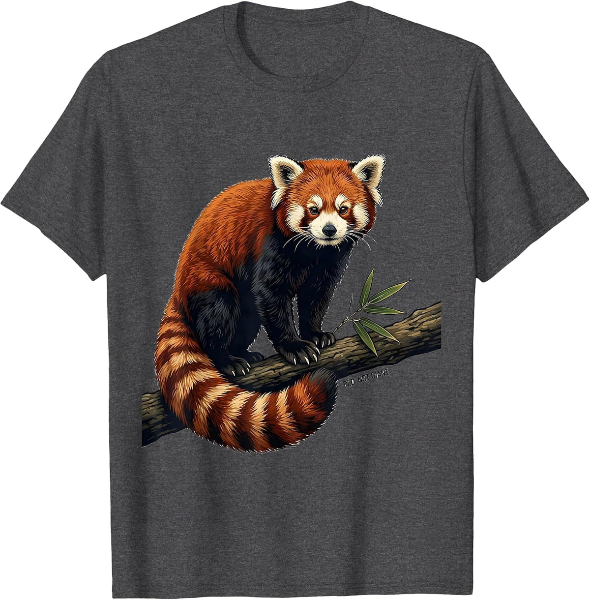 Men's Red Not Giant Funny Red Panda Lover Cute Animal Illustration T-Shirt - Dark Heather Grey