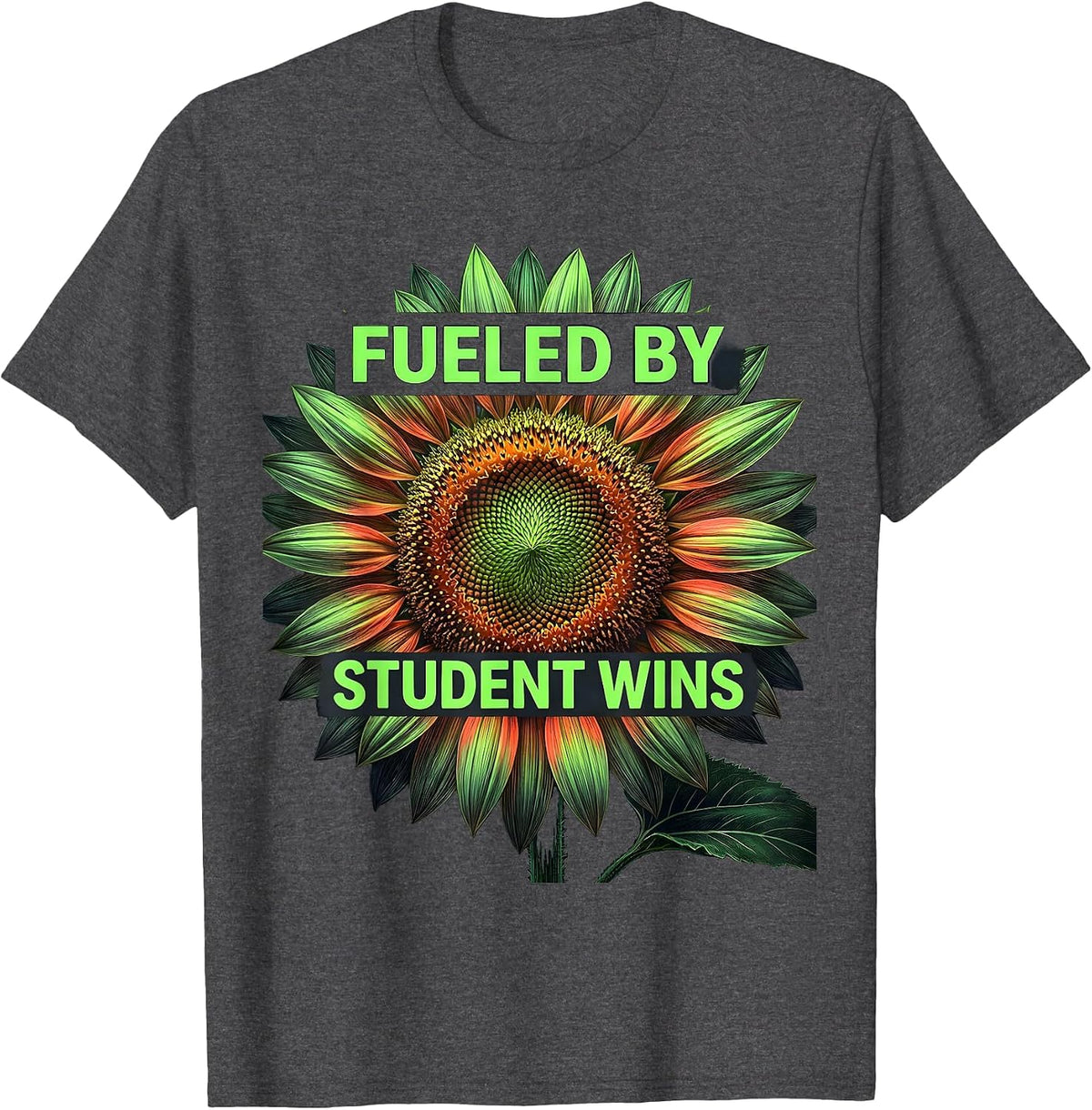 Fueled by Student Wins Paraprofessional Design T-Shirt - Dark Heather Grey