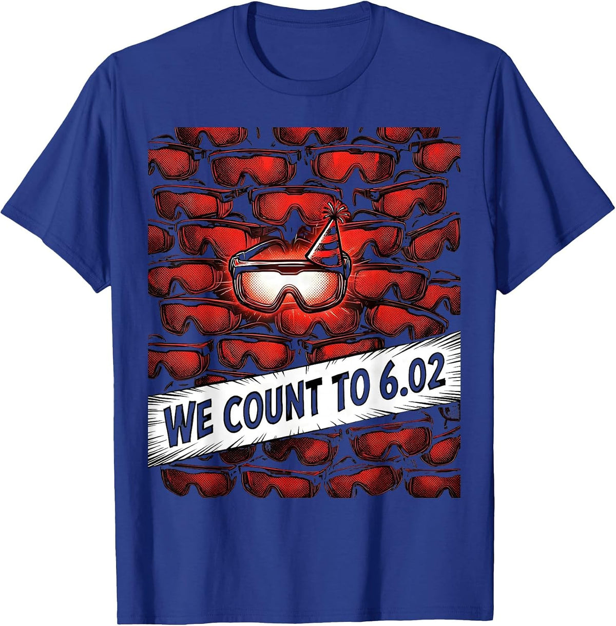 Men's We Count To 6.02 Comic Book Chemistry Teacher Mole Day T-Shirt - Royal Blue