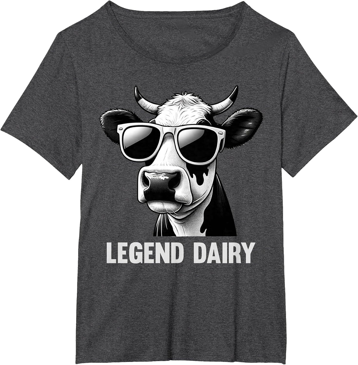 Legend Dairy Funny Farmer Cow Farmer Pun Graphic T-Shirt - Dark Heather Grey