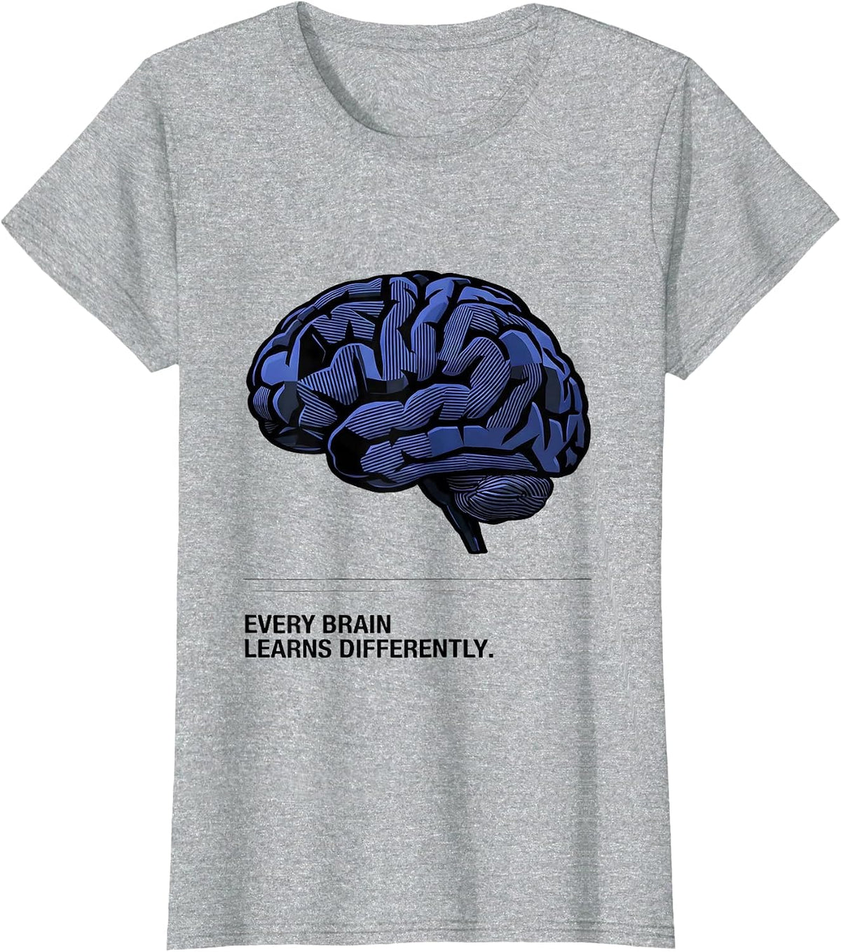 Every Brain Learns Differently Inclusion Teacher T-Shirt - Heather Grey