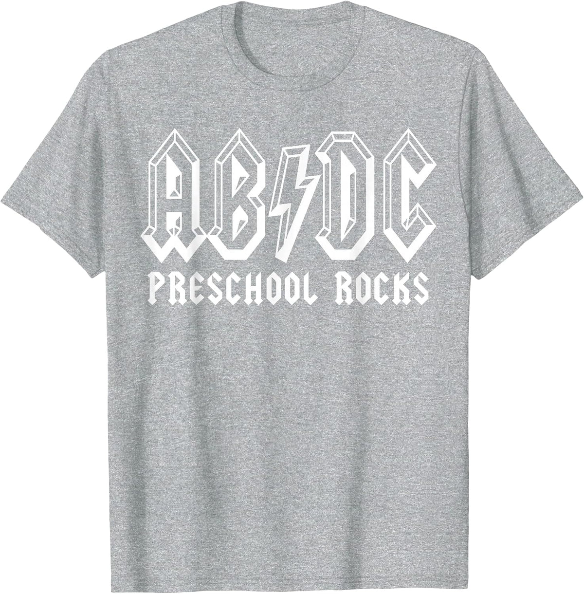 Preschool Rocks ABCD Rocks Back to School Funny Teacher T-Shirt - Heather Grey