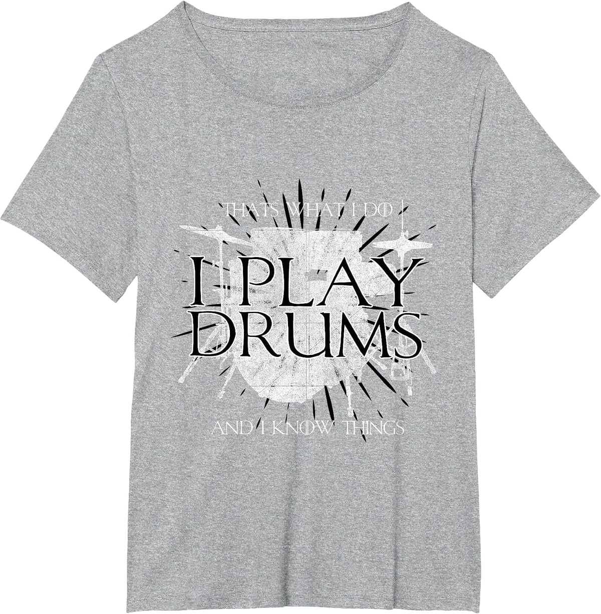 T-Shirt with German Text Ich spielen Drums und ich weiß Dinge Drummer Fun T-Shirt T-Shirt - Heather Grey