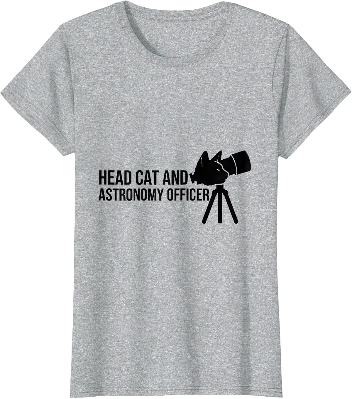 Head Cat And Astronomy Officer Funny Cat Lover Hobby Humor T-Shirt - Heather Grey