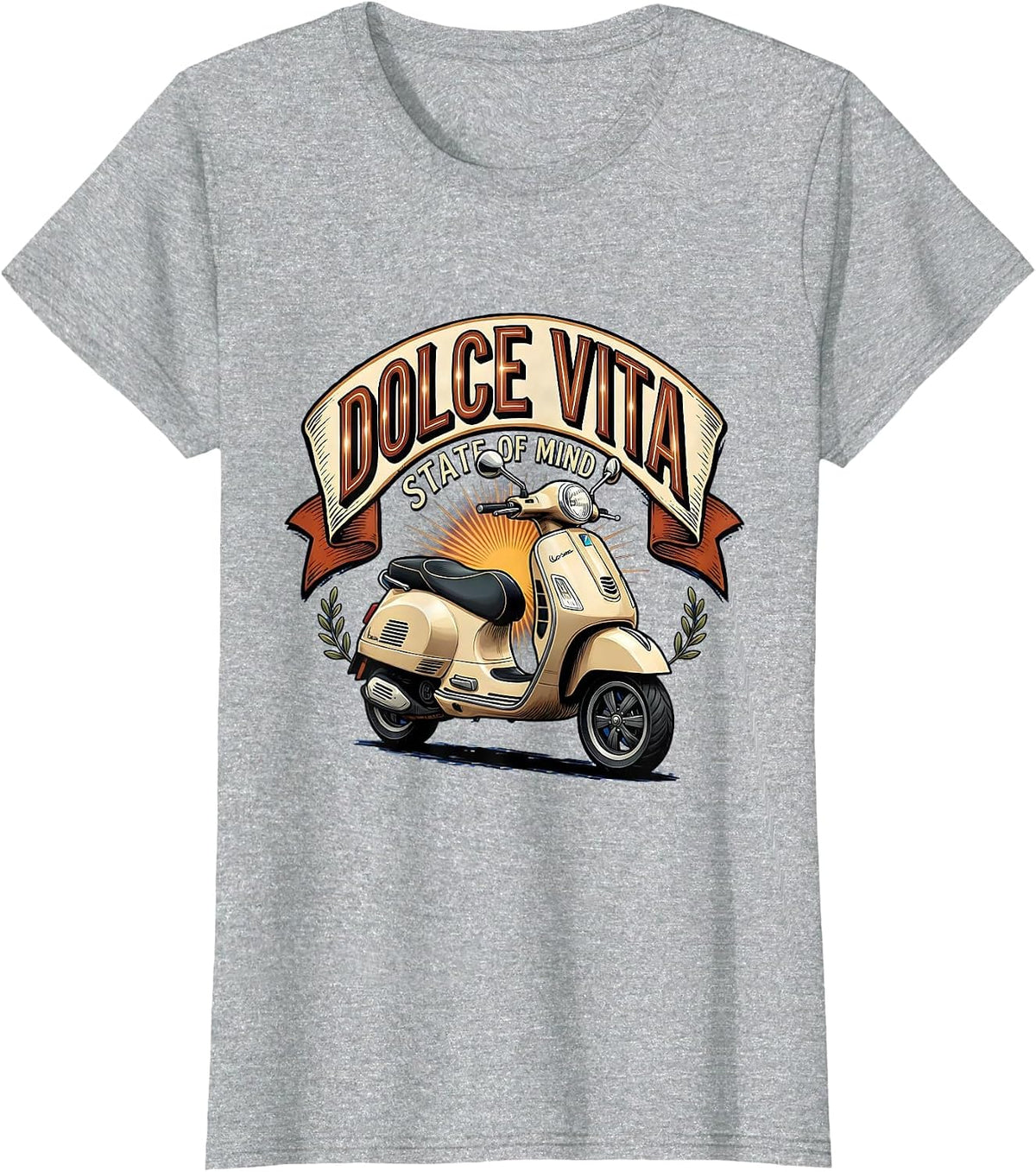 Dolce Vita State Of Mind Italian Life Design T-Shirt - Heather Grey