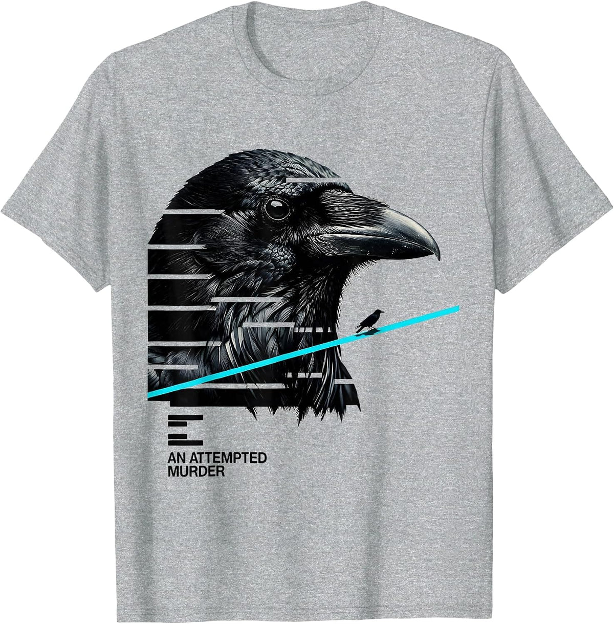 Men's An Attempted Murder Dark Humor Crow Lover Nature Birding T-Shirt - Heather Grey