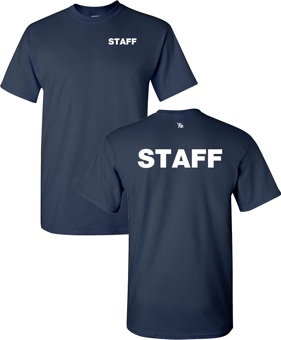 Peerless Embroidery Company Staff T-Shirt Silkscreen Front & Back Heavy Cotton 13577 - Navy
