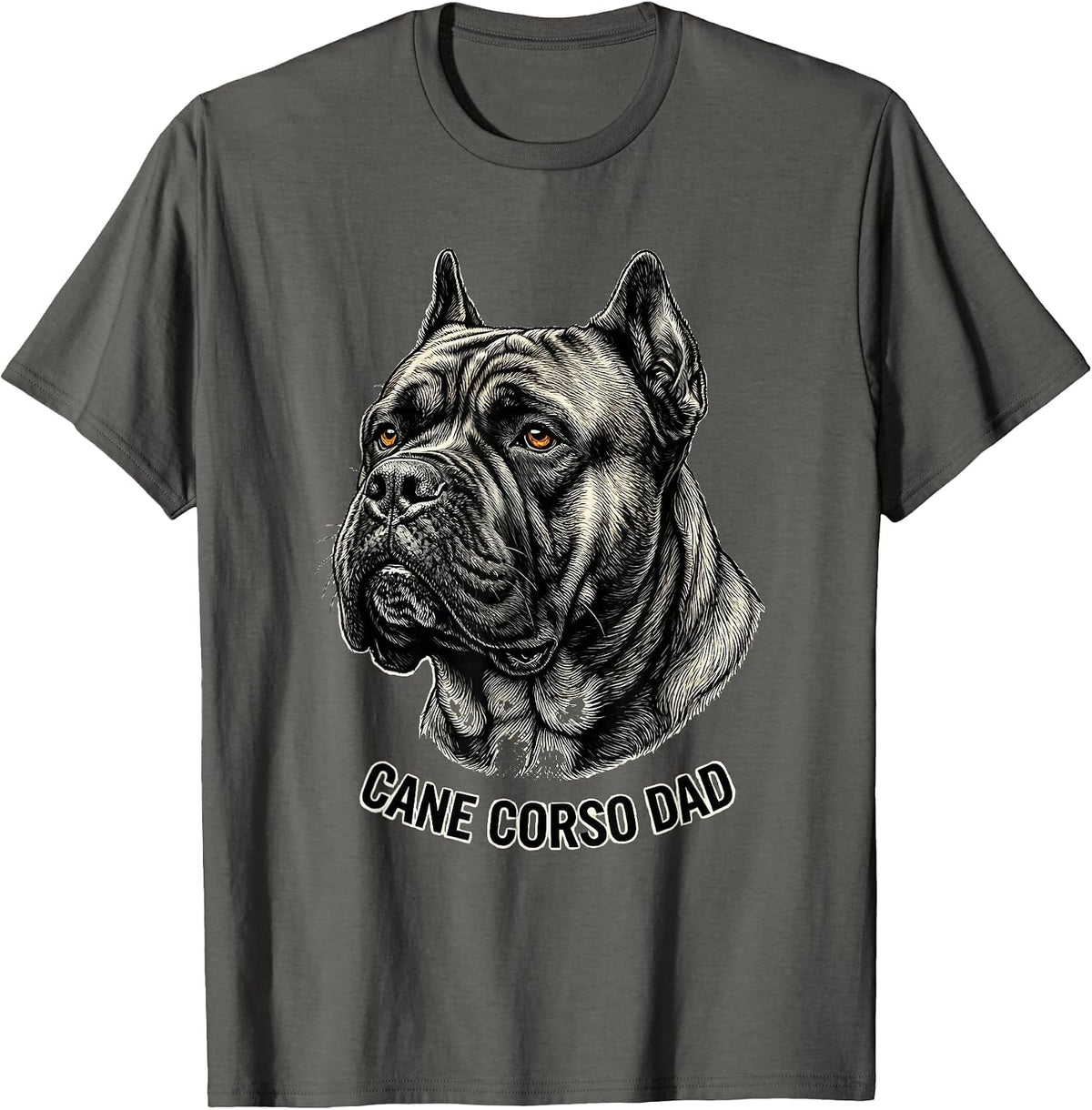 Men's Cane Corso Dad Bold Italian Mastiff Dog Lover Gift T-Shirt - Asphalt Grey